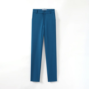 筒女秋季垂感西裤秋冬粉色裤九分裤小个子烟管裤