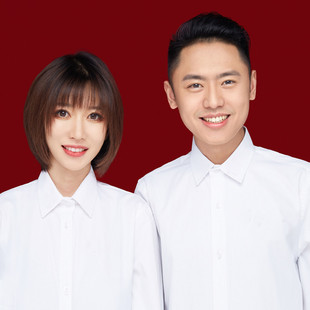 领证结婚登记照情侣装白衬衫拍照衬衣拍照男女情侣衬衫装