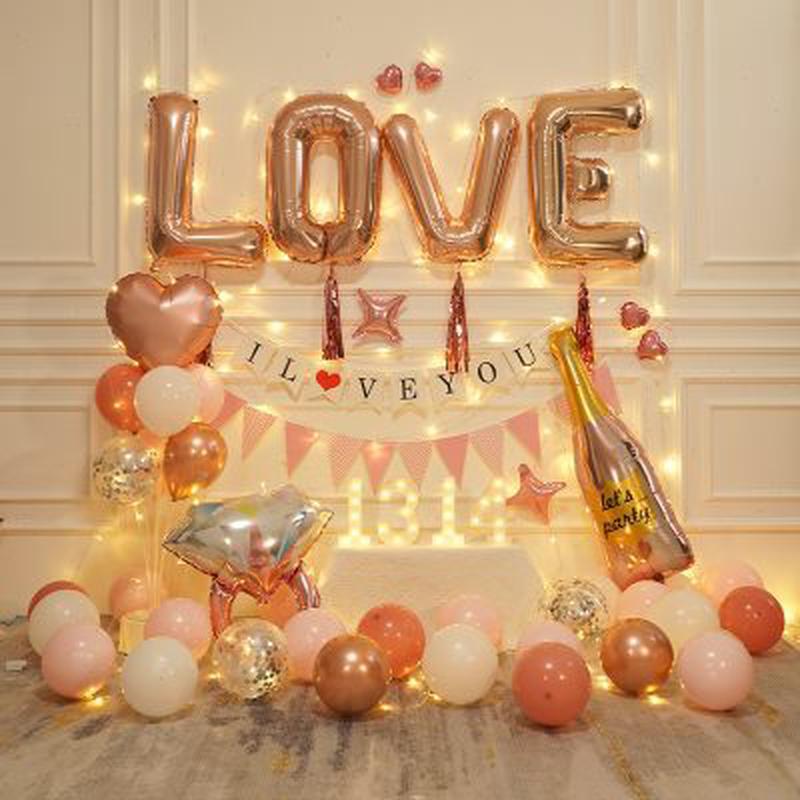 网红七夕浪漫场景布置结婚室内装饰品惊喜求婚