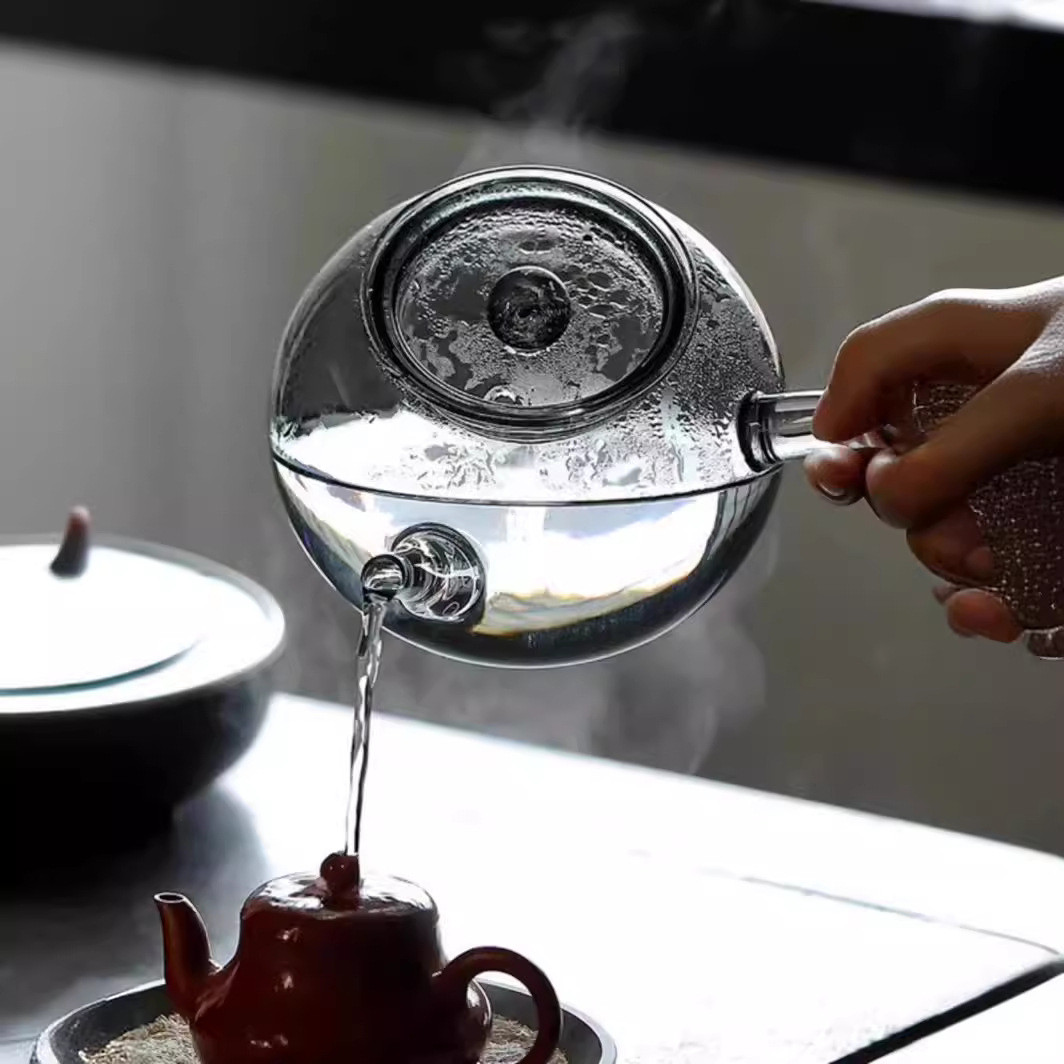 星空侧把玻璃煮茶壶养生泡茶围炉煮茶电陶炉新款煮茶器煮茶炉套装