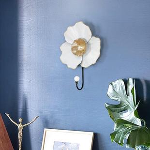 田园进门口挂钩衣帽钩单个挂钩铁艺雏菊玄关墙上装饰挂件