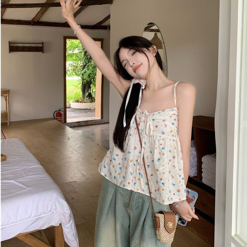 法式甜美小清新碎花小女春秋2024新款纯欲减龄娃娃衫,女装/女士精品,背心吊带,淘宝优惠券,粉丝福利购,淘宝优惠卷