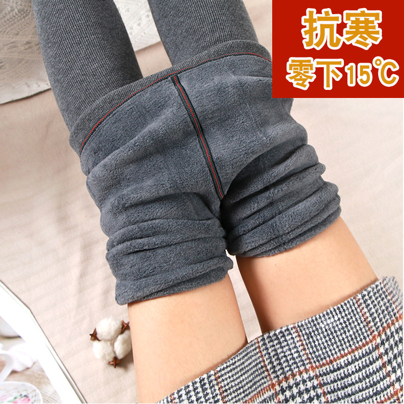 连裤袜女秋冬超厚保暖抗寒竖条一体裤踩脚棉质打底裤袜女加绒显瘦