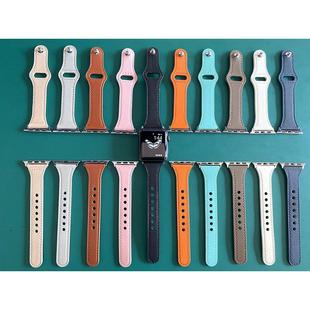 適用蘋果手表AppleWatch表帶iwatchs8小蠻腰細表帶真皮通用