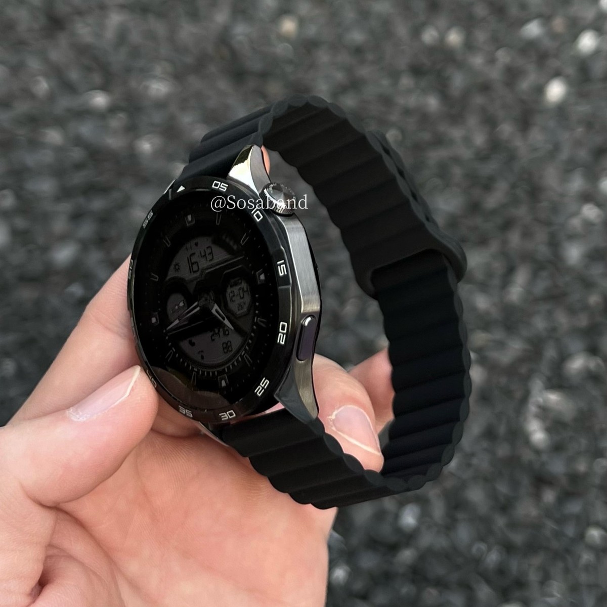 SosaBand波浪纹硅胶磁吸适用华为手表GT4表带gt5/3Pro/watch4荣耀