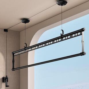 杆晾衣架升降手摇器排晾衣杆阳台顶装根式小晒衣架杠轩卢