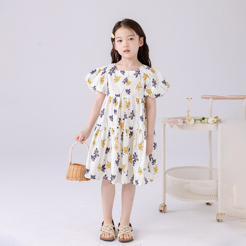 哈依鲁夏季棉布2024儿童小学生泡泡袖纯棉时尚,童装/婴儿装/亲子装,连衣裙,淘宝优惠券,粉丝福利购,淘宝优惠卷