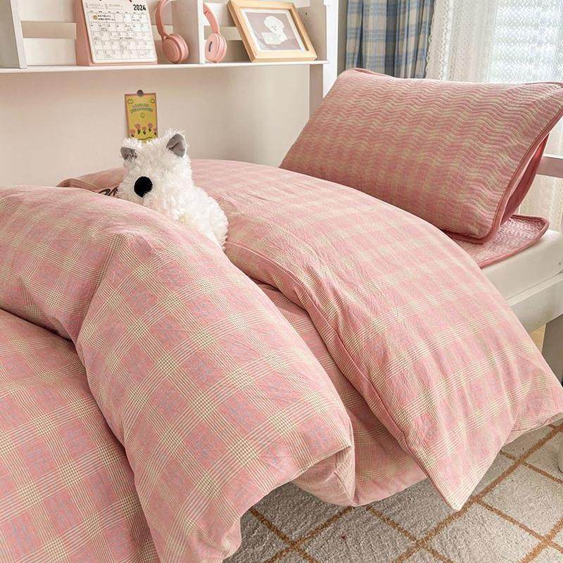 床盖单件全棉学生宿舍三件套A褥加绒水洗类色织纯棉被套上下铺床,床上用品,学生床品套件,淘宝优惠券,粉丝福利购,淘宝优惠卷