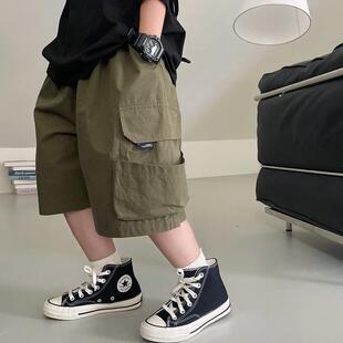 男童工装儿童夏季薄款五分裤2024新款男孩外穿洋气