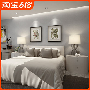 高级感浅灰色系墙纸卧室客厅房间纯色无纺布非自粘办公室壁纸