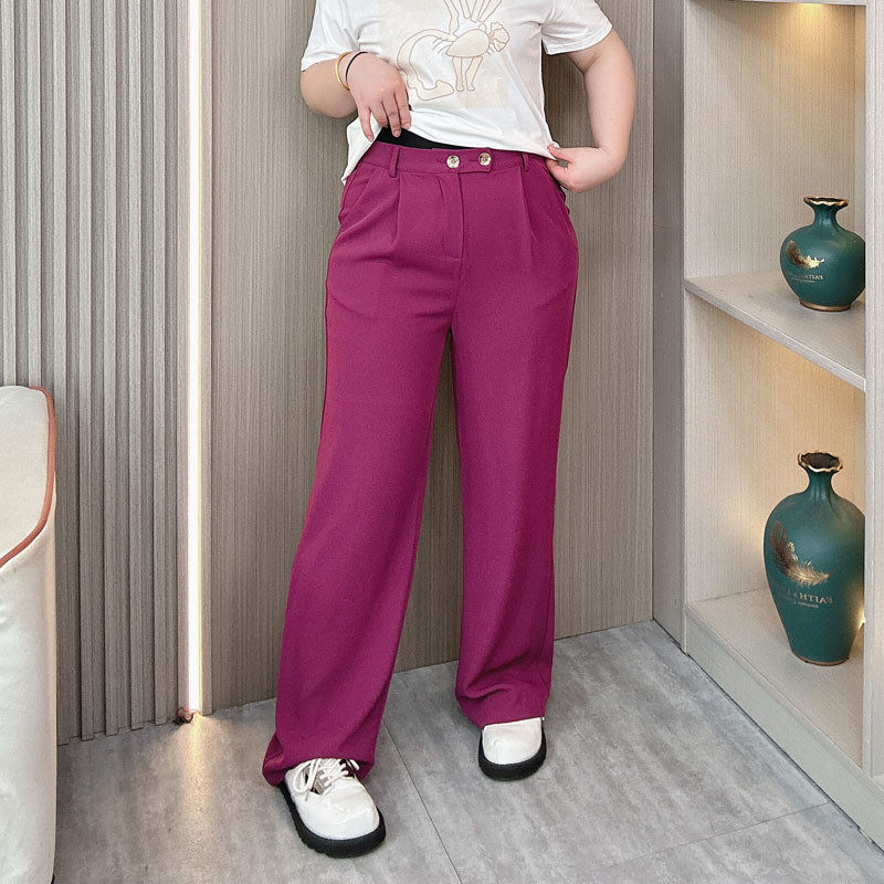 阔腿裤女夏季2024新款大码胖mm显瘦垂感直筒拖地休闲西裤,女装/女士精品,大码裤装,淘宝优惠券,粉丝福利购,淘宝优惠卷