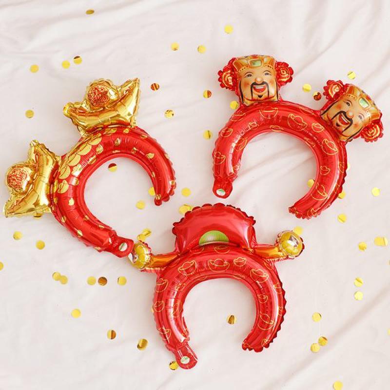 高档幼儿园发箍2024过布置年会儿童头箍新年装饰品扮龙道具气球装