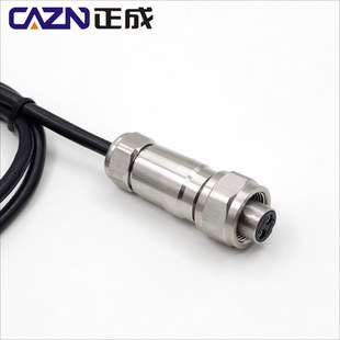 不锈钢插头加速度倾角传感器耐高温防水IP67接头2芯3pin连接器