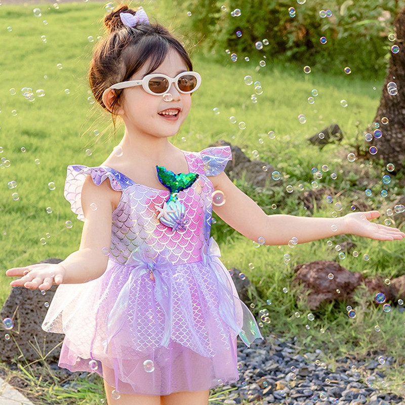 女宝绝美游泳衣公主裙女童小女孩专用泳衣儿童高颜值连体2025厂家