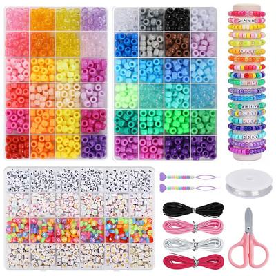 Pony Beads Diy Bracelet Making Kit For Girls Craft Gift Set