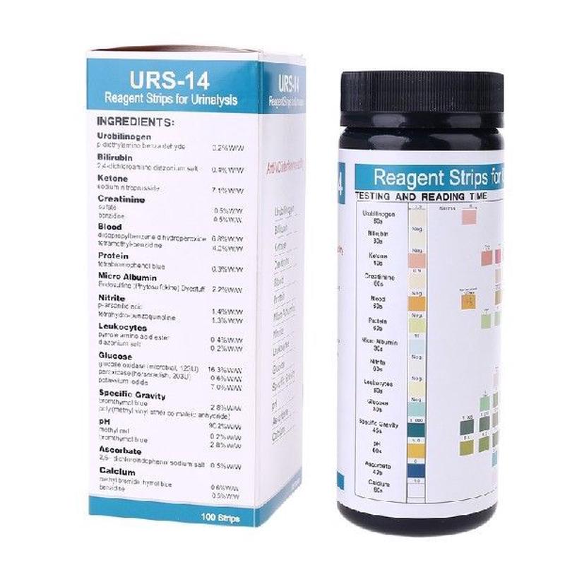 100 Strips URS-14 Urine Test Paper Strip 14 Parameters Keton
