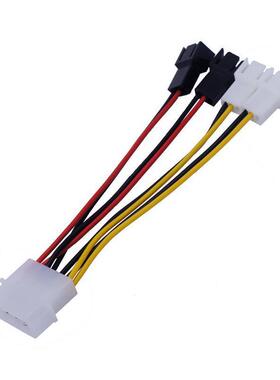 电脑风扇转接线大4PIN转3PIN一分四 D型转3Pin 2档调速线5V和12V