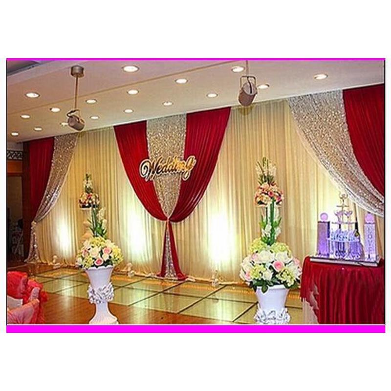 婚庆婚礼舞台背景会场场景布置幕布布幔纱幔亮片道具用品
