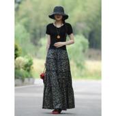 素款 迎春 碎花春夏a字系带全棉超大摆跳舞