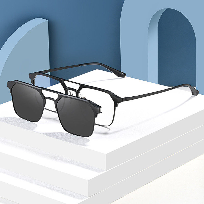 磁吸近视眼镜套镜男款一镜三用开车眼睛框太阳变色镜片二一镜架