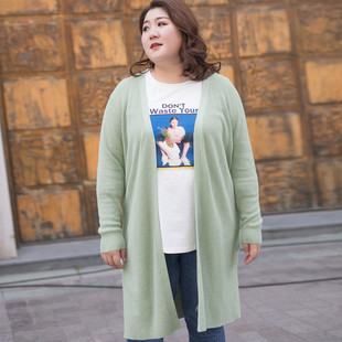 200斤韩版大毛衣二百斤大码女开衫宽松外穿慵懒风洋气秋冬款