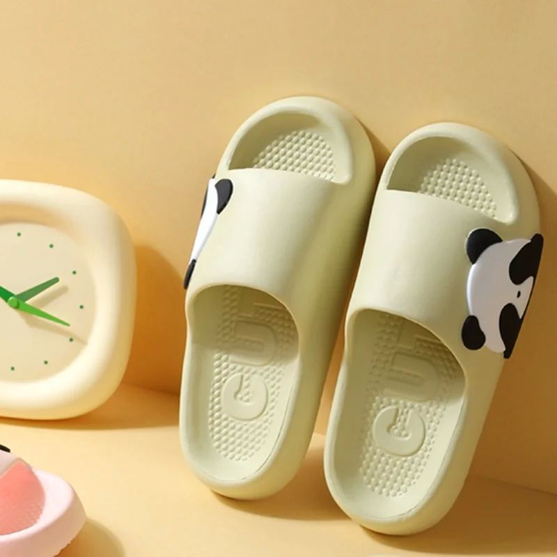 Platform Cute Panda print women's slippers Unique Creative n