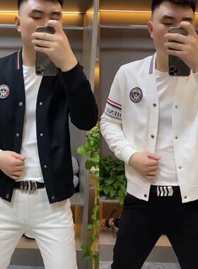 5813春夏开衫褂子男欧货商务休闲薄款白色黑色男