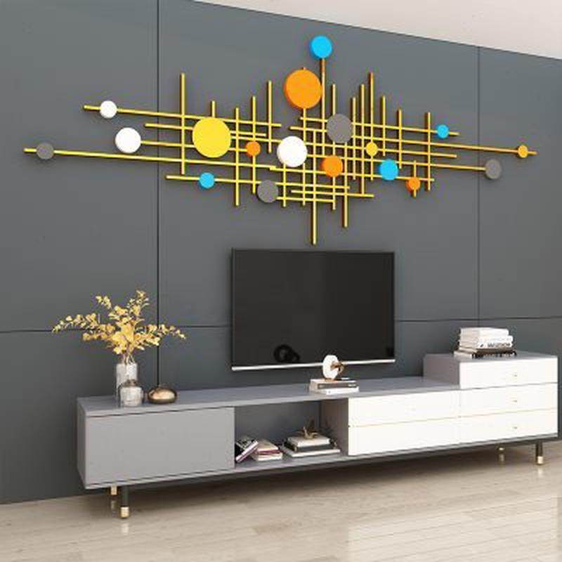 电视机背景墙面装饰品挂件壁画2023新款贴纸自粘客餐厅上方高级感