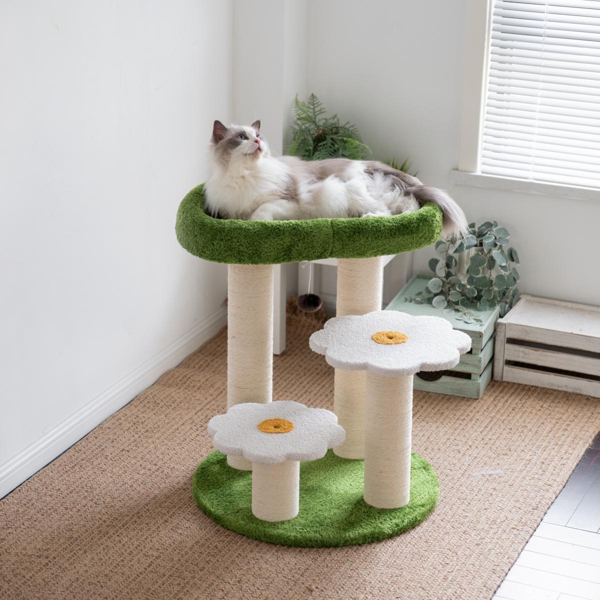 网红卡通大床猫爬架猫窝猫树一体大型猫剑麻猫玩具花朵布偶缅因