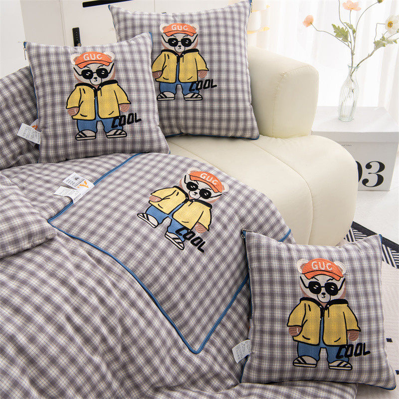 儿童卡通全棉抱枕被子两用纯棉毯子汽车用靠背办公室午睡折叠枕夏,居家布艺,抱枕被,淘宝优惠券,粉丝福利购,淘宝优惠卷