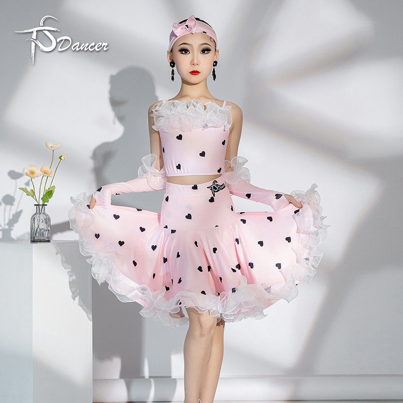 专业碎花儿童拉丁舞蹈练功服装拉丁舞蹈练习表演少儿训练,童装/婴儿装/亲子装,儿童演出服,淘宝优惠券,粉丝福利购,淘宝优惠卷