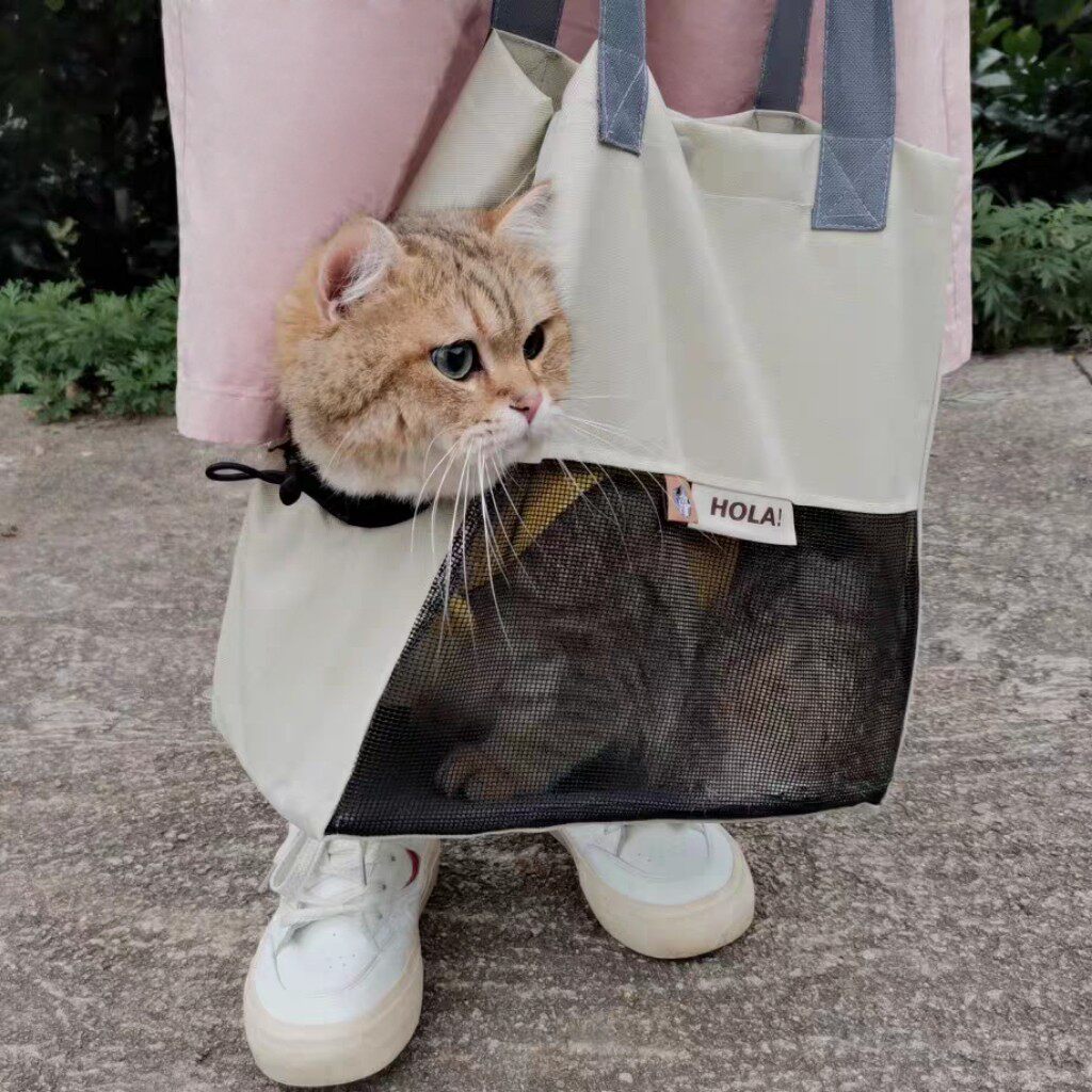 单肩帆布猫包外出便携手提包夏季透气小体狗包韩版轻便宠物出行包