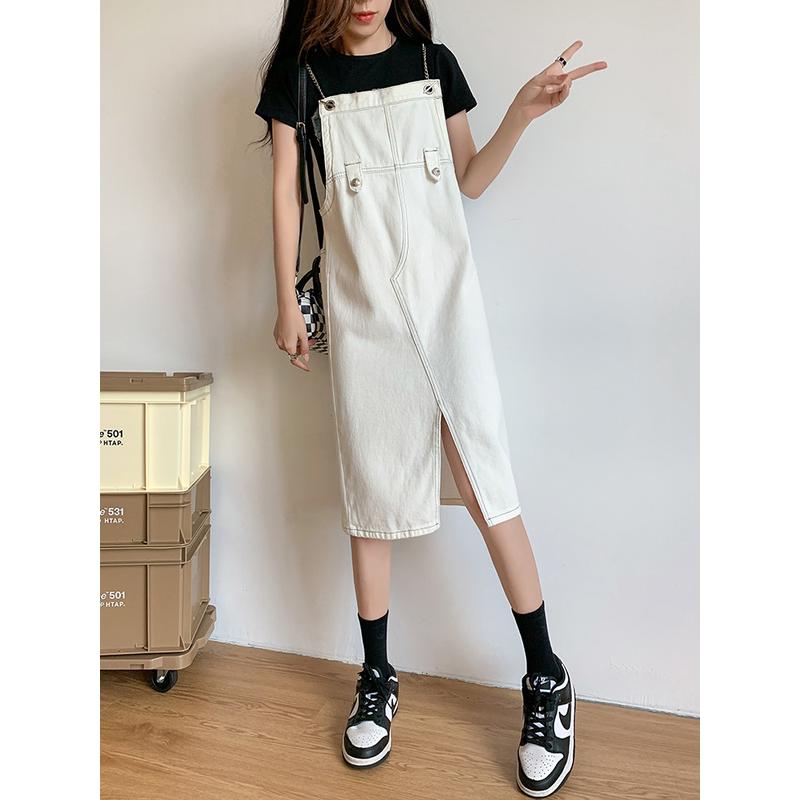 减龄牛仔背带裙春夏女2025新款设计感小众遮肚子收腰小个子