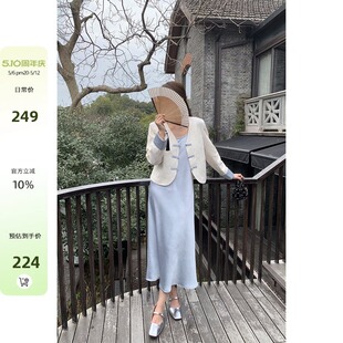 米花【闲时寻茗】四色国风盘扣女春季显瘦小个子