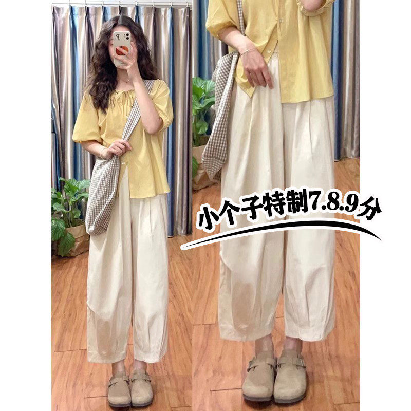 小矮个子145七分米白色奶奶裤女夏季薄款八分阔腿显高裤xxs码,女装/女士精品,休闲裤,淘宝优惠券,粉丝福利购,淘宝优惠卷