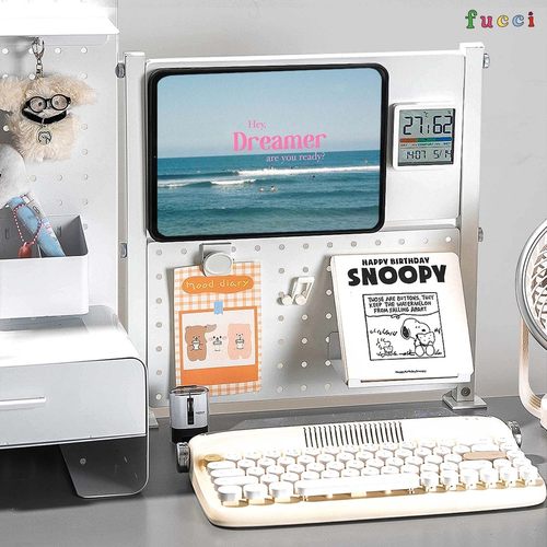 办公室桌面置物架宿舍卧室书桌铁艺收纳架双层免钉杯架书架洞洞板