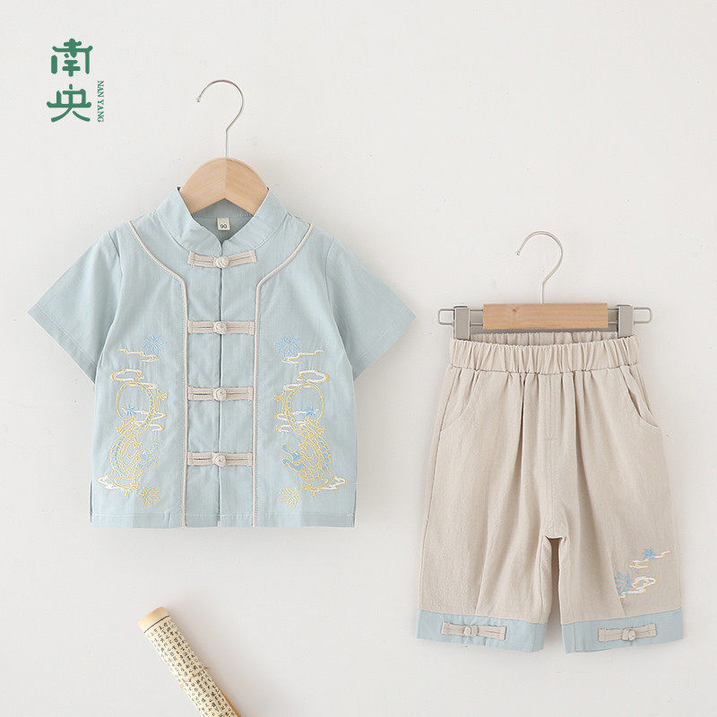 中国风男童夏装套装民族服装儿童改良古装宝宝国学服