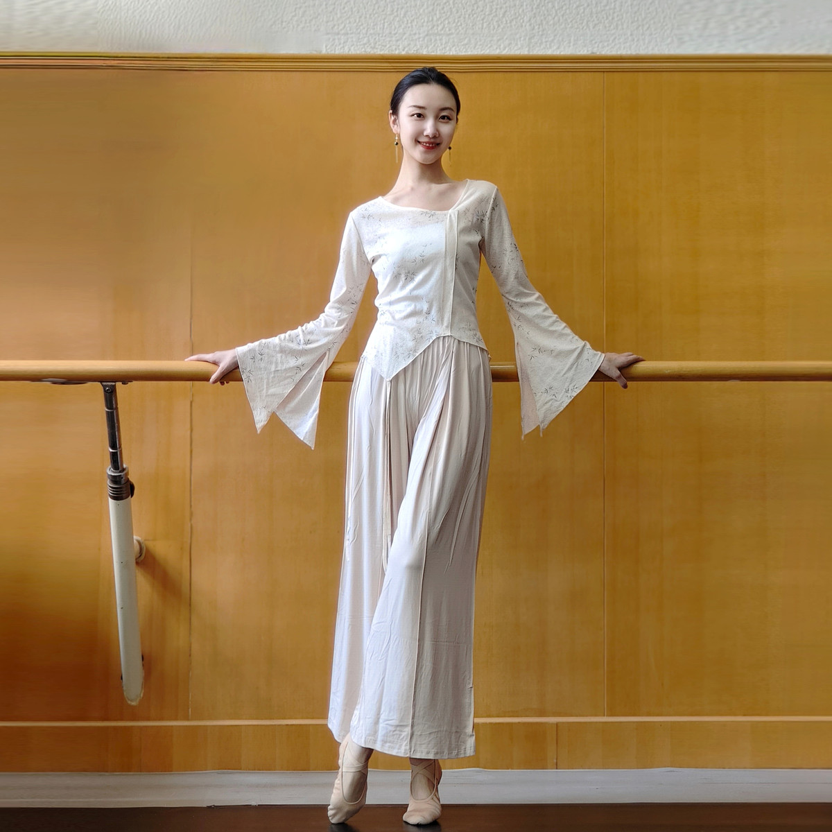 推荐古典舞印花身韵纱衣练功服女中国舞民族舞现代舞蹈服装上衣基