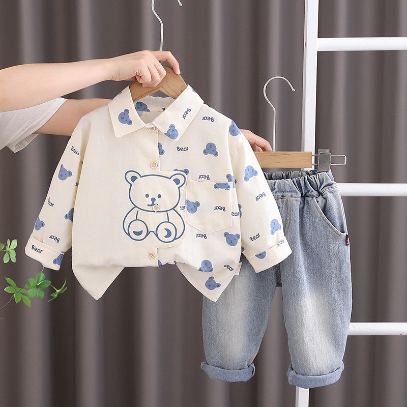 男童秋装套装2025新款洋气儿童春秋长袖衬衫两件套宝宝卡通衬衣潮,童装/婴儿装/亲子装,套装,淘宝优惠券,粉丝福利购,淘宝优惠卷