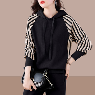 初春连帽套装女春装2025年新款小个子时尚宽松运动休闲两件套