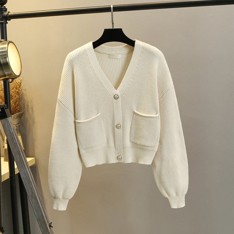 慵懒风开衫毛衣女2024秋冬新款韩版外搭短款衫宽松厚,女装/女士精品,毛针织衫,淘宝优惠券,粉丝福利购,淘宝优惠卷