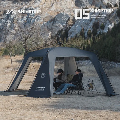 山趣户外05系自动穹顶天幕防水防晒超大露营拉链围布围网立体地席