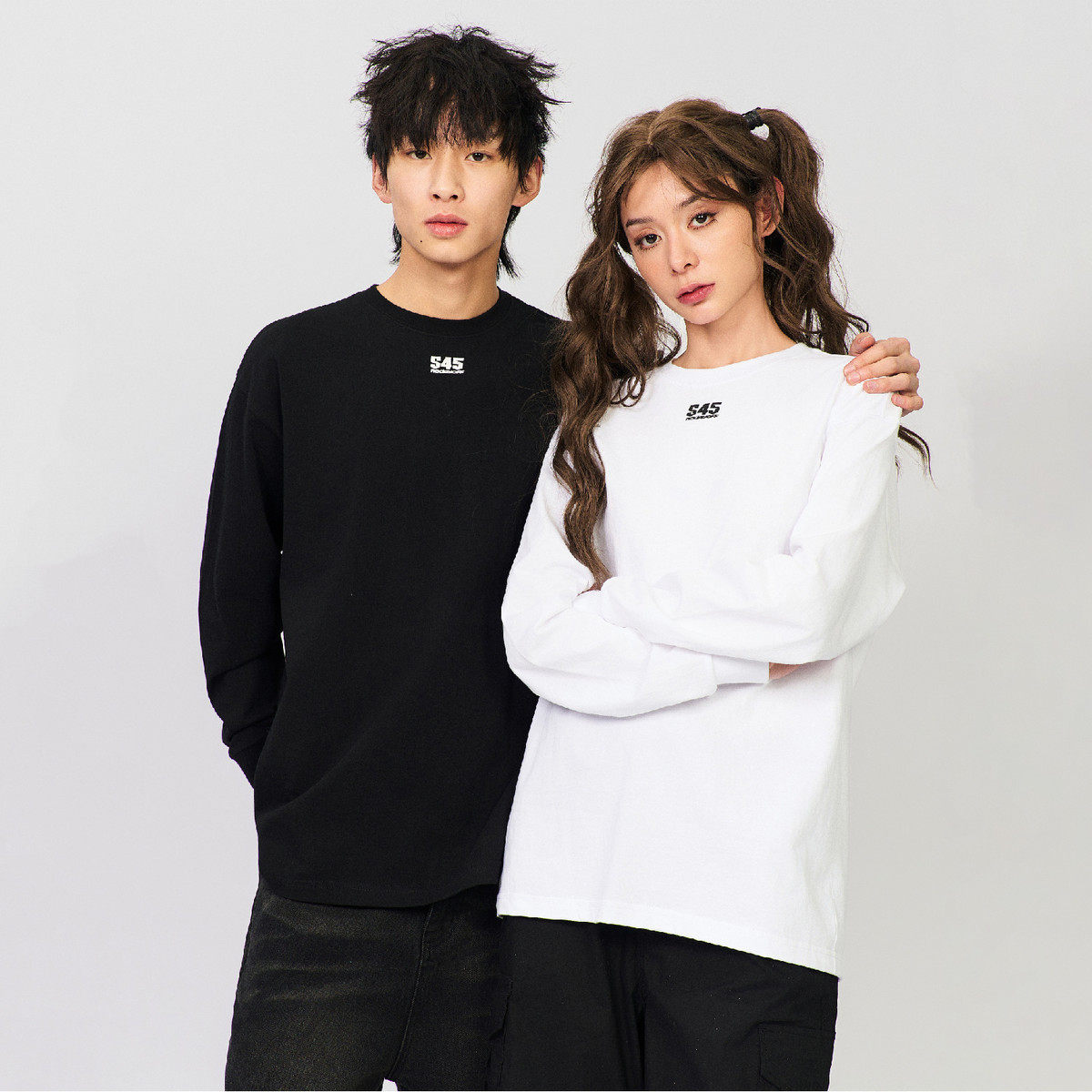 S45基础纯色圆领休闲长袖男春季新款纯棉内搭t恤情侣宽松打底衫,男装,T恤,淘宝优惠券,粉丝福利购,淘宝优惠卷