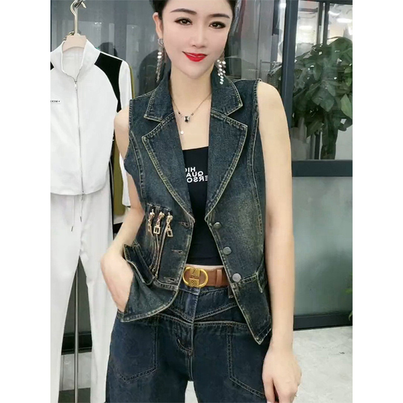 牛仔马甲女士新款秋装洋气百搭外穿显瘦无袖气质