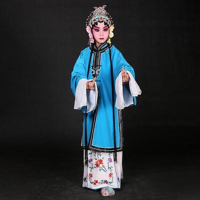 儿童素青衣披 京剧戏曲装花旦青衣铡美案王宝钏秦香莲戏服