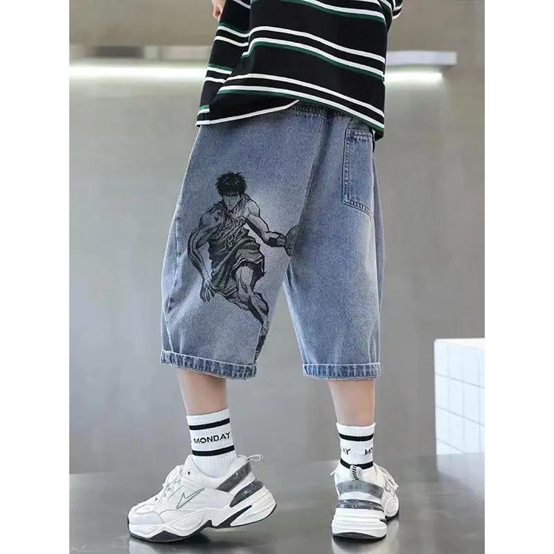 男童短裤牛仔童装儿童夏季裤子2025新款夏装中裤男孩七分裤薄款潮