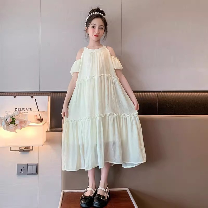 夏装2025夏季新款女孩韩版时尚休闲雪纺裙公主儿童