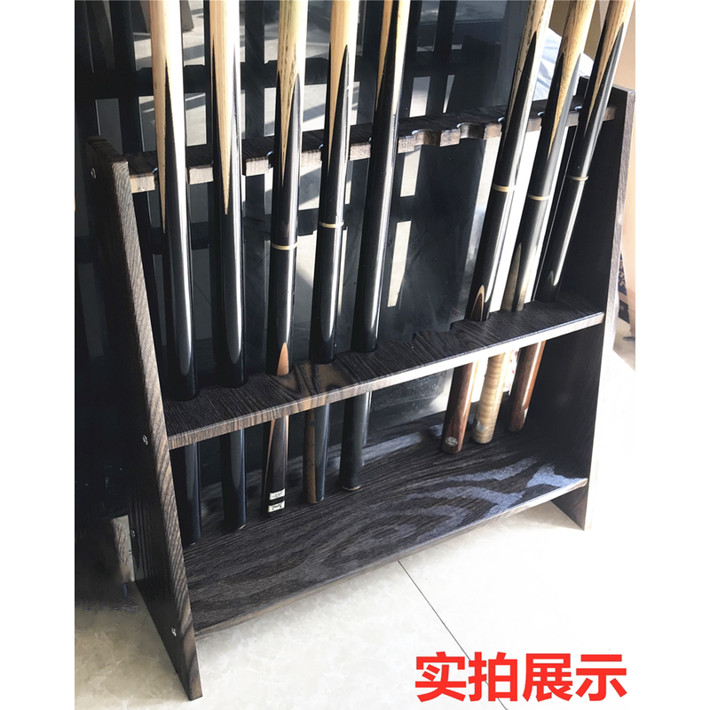 台球桌球杆放置新款球杆架立式杆三角形12孔架10孔长方形8孔