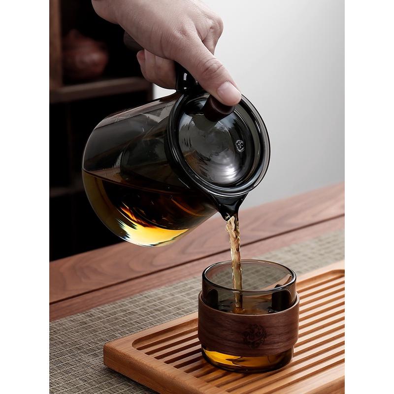 8m9加厚高硼硅玻璃耐高温单壶茶水分离泡茶壶电陶炉煮沏茶器家用