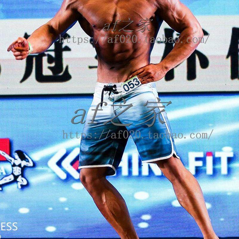 男子健体比赛齐膝 夏季冲浪裤宽松中裤 速干沙滩裤运动五分裤